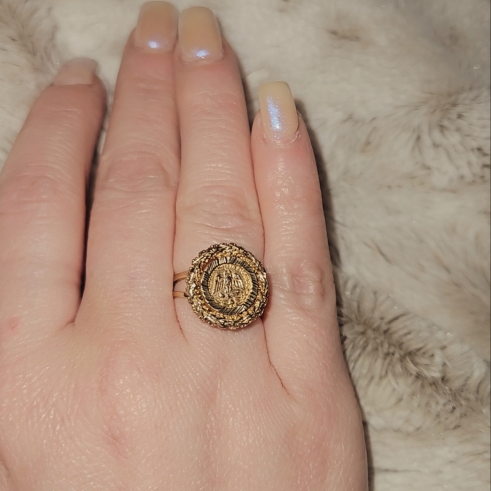 14k yellow gold 50 peso ring